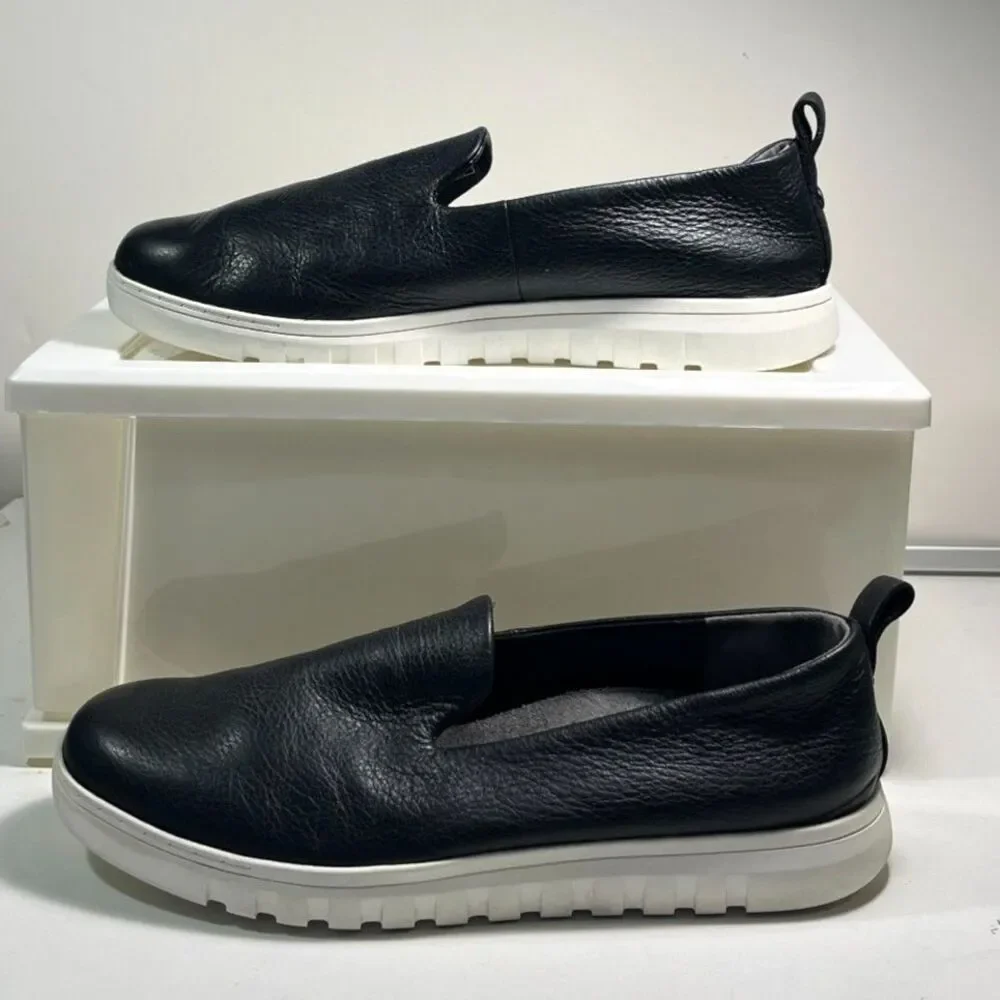 Vionic Women's Uptown Willa Leather Packable Loafers Black SZ 8-1/2W